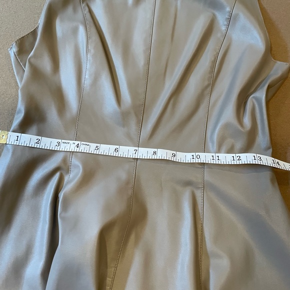 Faux Leather Skater Dress in Taupe - Size 6 - Picture 11 of 13